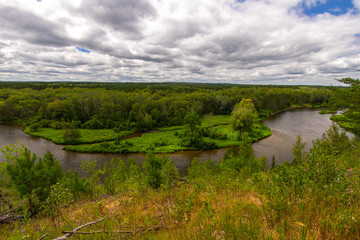 Au Sable River Valley. Overlook of the Au Sable River in the Huron National Forest in Michigan.