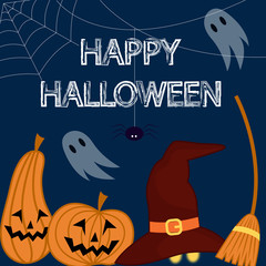 Obraz premium Happy halloween poster. Pumpkin banner