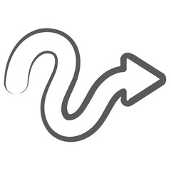 
Short arc arrow in linear editable stroke style 
