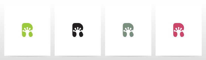 Gecko Feet On Letter Logo Design R