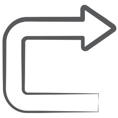 
An icon of turn right arrow, direction arrow in modern editable vector 
