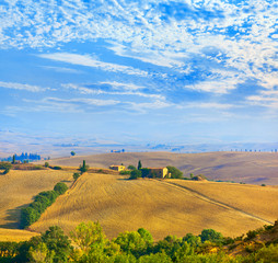 Obraz premium Beautiful landscape in Tuscany near Montepulciano.