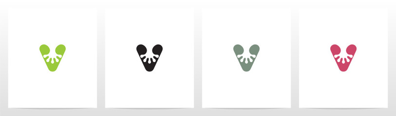 Gecko Feet On Letter Logo Design V