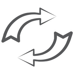 
An icon style of refresh arrow, update concept 
