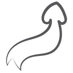 
Trendy vector style of upward bend arrow, flexible
