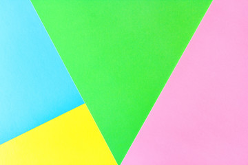geometric flat lay pastel composition of bright colored paper
