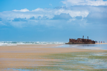Maheno Shipwreck, Fraser Island, UNESCO World Heritage Site, Queensland, Australia.
