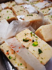 White world famous Rajasthani sweets from Jodhpur closeup