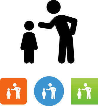 Parent Scolding Disobedient Child Vector Icon