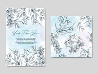 Beautiful wedding invitation with floral frame and seamless pattern bundle