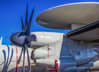 Both Large Propeller & Jet Engine On Airplane