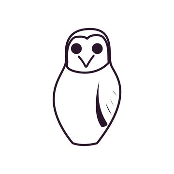 owl cartoon free form line style icon vector design