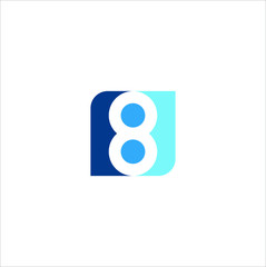 Number 8 logo design graphic vector concept