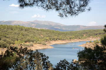 Fototapeta na wymiar Pine Trees and Viewpoint, Lozoya River; Buitrago; Madrid