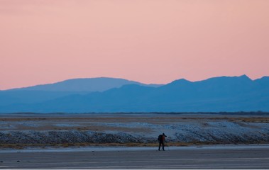 walking on the beach