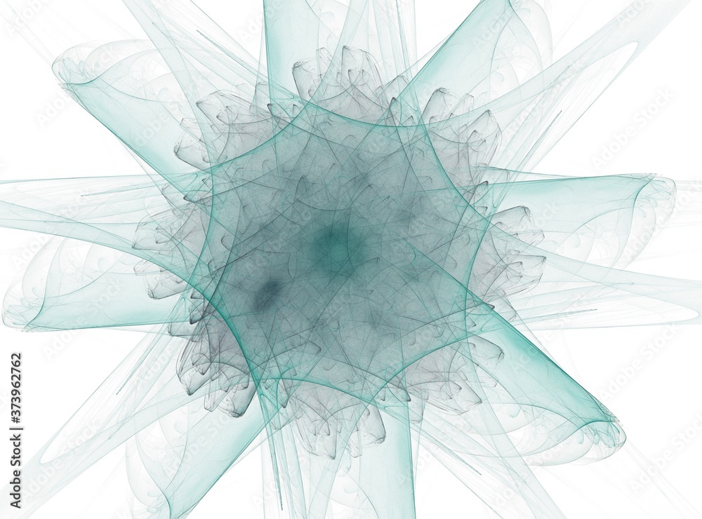 Poster abstract fractal patterns and shapes. space geometry. dynamic flowing forms with spirals. mysterious