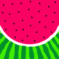 Watermelon background. Pink pulp and green rind.