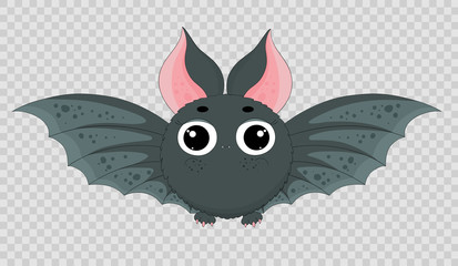 Halloween bat icon. Cute vampire animal flying . Baby bat kawaii style illustration. Happy Halloween party icon. Fun bat isolated on white. Halloween character monster symbol. 