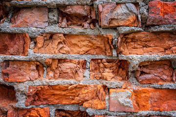 Old brick orange wall texture
