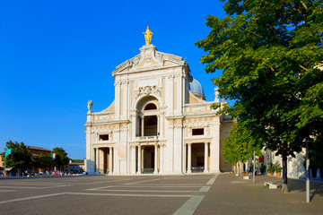 Fototapeta na wymiar Famous church, Basilica di Santa Maria degli Angeli, in Assisi in Umbria, Italy.