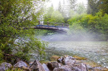 Brücke über Bach mit Dunst, Brige over creek with dust
