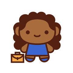 Isolated officer cute profession human icon - Vector