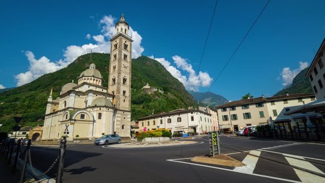 Time lapse -Two of main symbols of Valtellina in the italian Alps.
The Sanctuary of the Madonna di Tirano and the Bernina express,unesco world heritage.