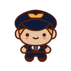 Isolated airman cute profession human icon - Vector