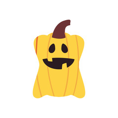 happy pumpkin cartoon free form style icon vector design