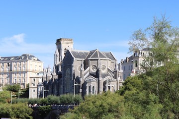 L'&eacute;glise catholique Sainte Eug&eacute;nie &agrave; Biarritz vue de l'ext&eacute;rieur, d&eacute;partement des Pyr&eacute;n&eacute;es atlantiques, r&eacute;gion Nouvelle aquitaine, France