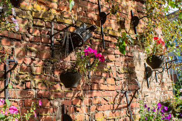 Rustic creative in the province. Village utensils in the interior. Old sewing machines..