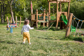 A child having fun in a playground