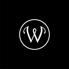 Letter W Logo isolated on dark background