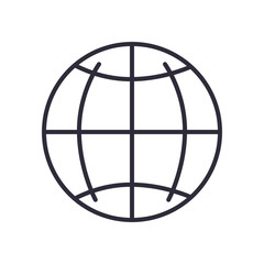 Global sphere line style icon vector design
