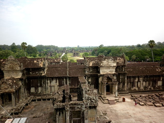 Fototapeta na wymiar angkor wat temple cambodia, capital temple, temple complex, Khmer empire, UNESCO world heritage, travel