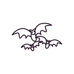 Obraz premium halloween bats cartoons free form line style icon vector design