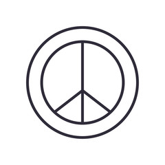 peace and love line style icon vector design