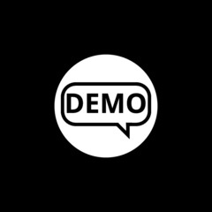 Demo sign isolated on dark background