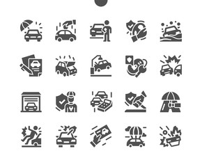 Fototapeta na wymiar Car Insurance Well-crafted Pixel Perfect Vector Solid Icons 30 2x Grid for Web Graphics and Apps. Simple Minimal Pictogram
