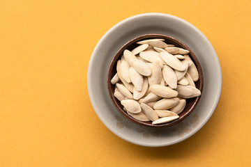 Roasted Salted Pumpkin Seeds in a Bowl
