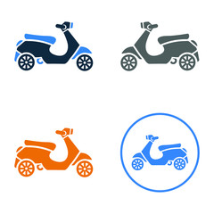 Bike, Vespa scooter icon. Vector design is isolated on a white background