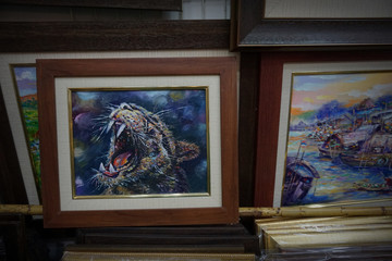  Art  Frames and oil paintings     Gallery  from Thailand. ,  Bengal tiger