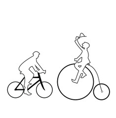 Old bicycle & cyclist