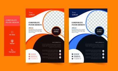 Vector Corporate flyer template brochure cover design layout A4 size space for photo background EPS CC