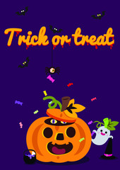 Halloween set icon vector illustration on purple background-01