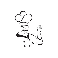 chef logo clipart hat illustration character design vector