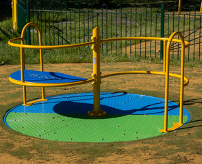 Small roundabout in chidlrens playground Maghull May 2020