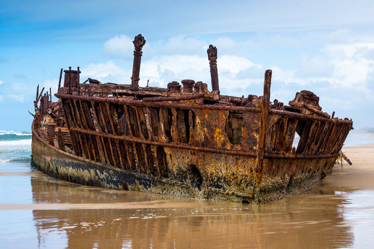 Maheno Shipwreck, Fraser Island, Queensland, Australia.
