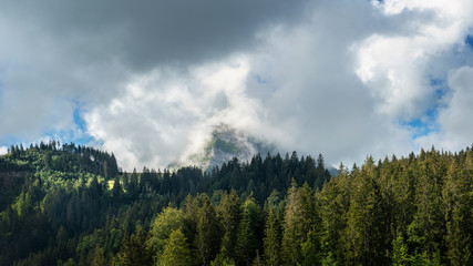 Le Moleson mountain in the clouds, Switzerland 