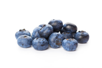 heap of blueberries isolated on white background